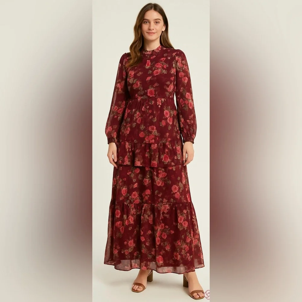 Seni & Cade NWOT Floral Ruffled Dress - Picture 1 of 6